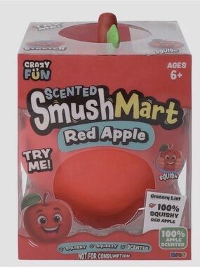 Crazy Fun Smush Mart Red Apple Squishy Toy Viral Scented